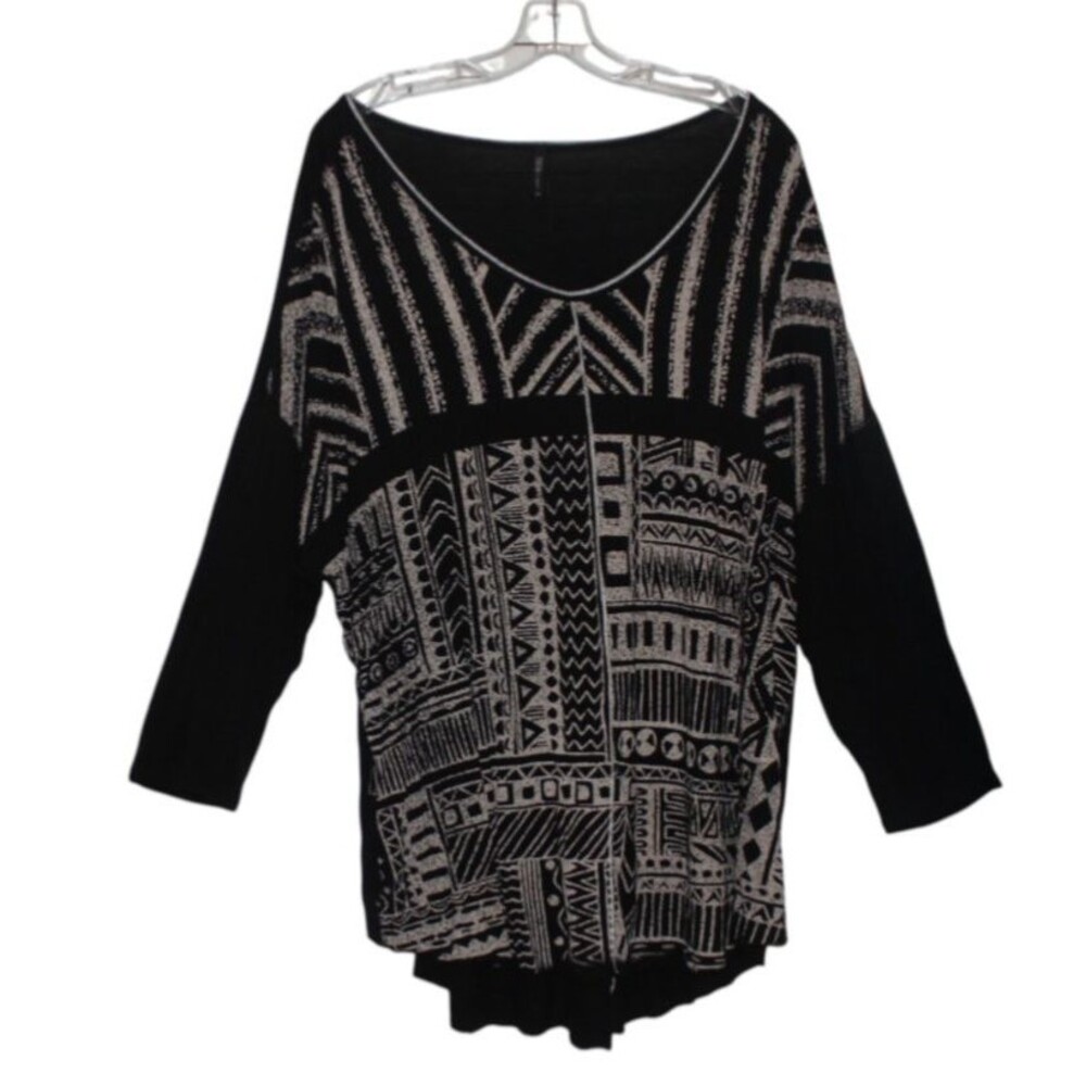 Edista Los Angele Tunic Top Lightweight Shirt Size 3x Black & Cream